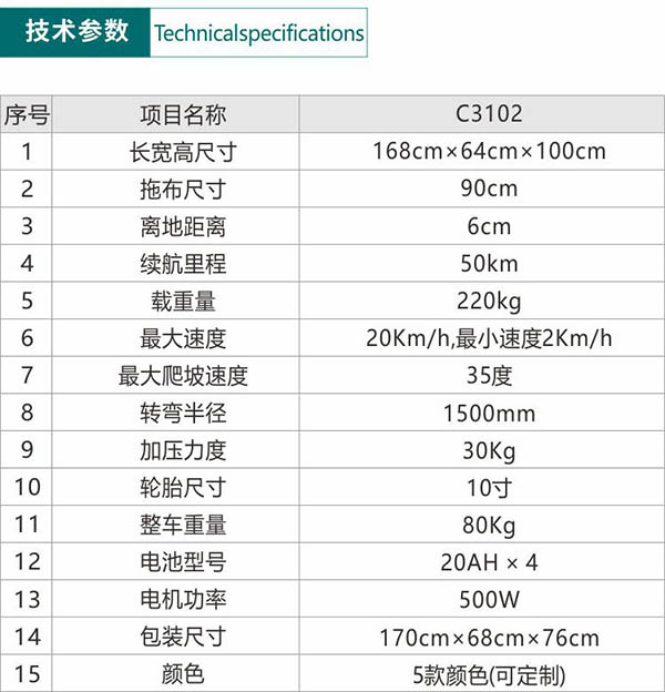 电动同心尘推车C3102